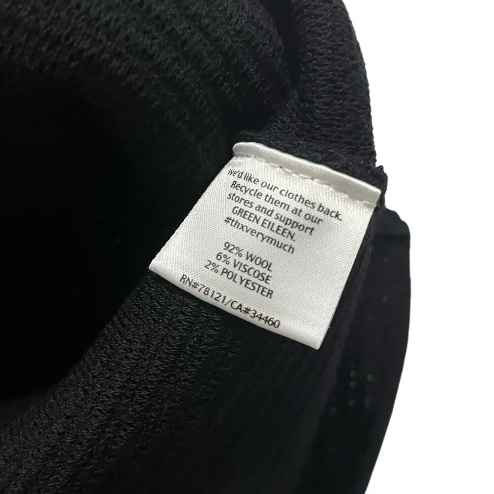Eileen Fisher Skirt Women Size M Black Ribbed Wool Blend New Short Stretch Knit